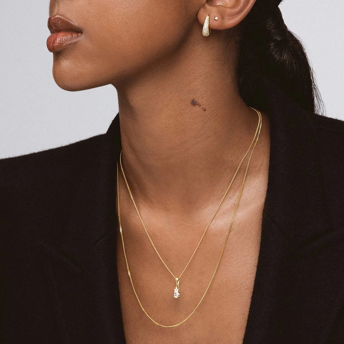 White Pendant Necklace - Gold