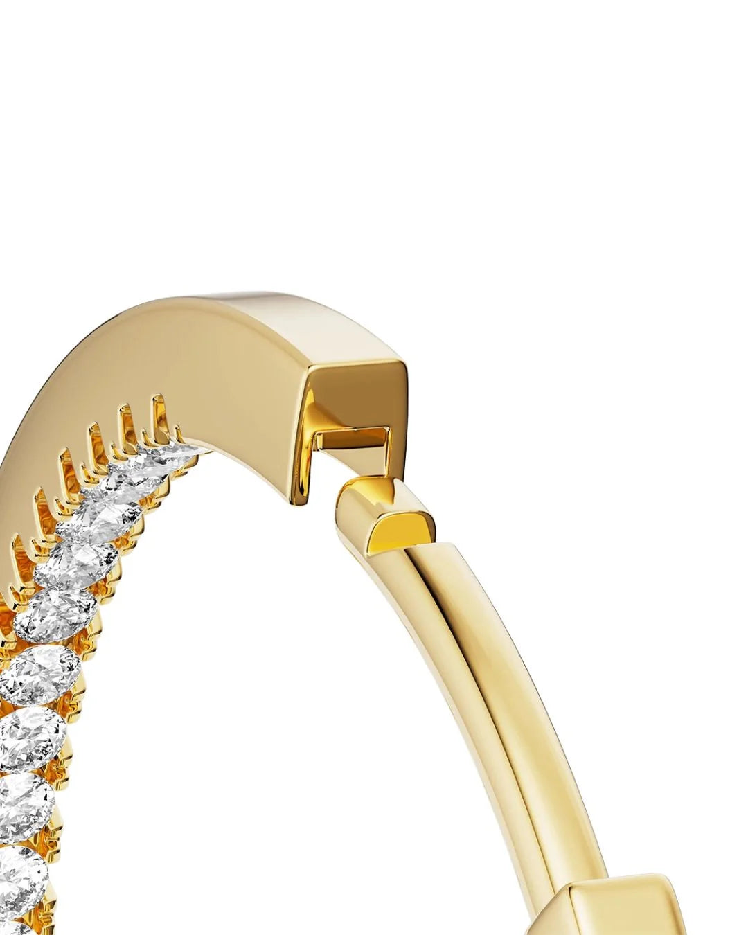 Stone Huggie Hoops 6mm - Gold