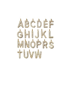 Stone Letter Charm - Gold