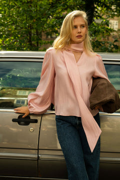 Jofrid Bow Blouse - Pink