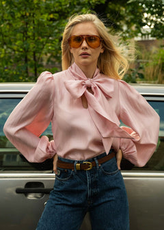 Jofrid Bow Blouse - Pink