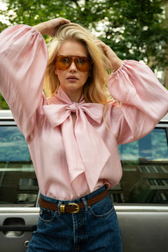 Jofrid Bow Blouse - Pink