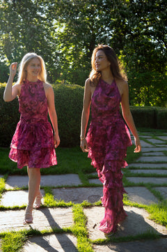 Idun Mini Dress - Fuchsia Flower