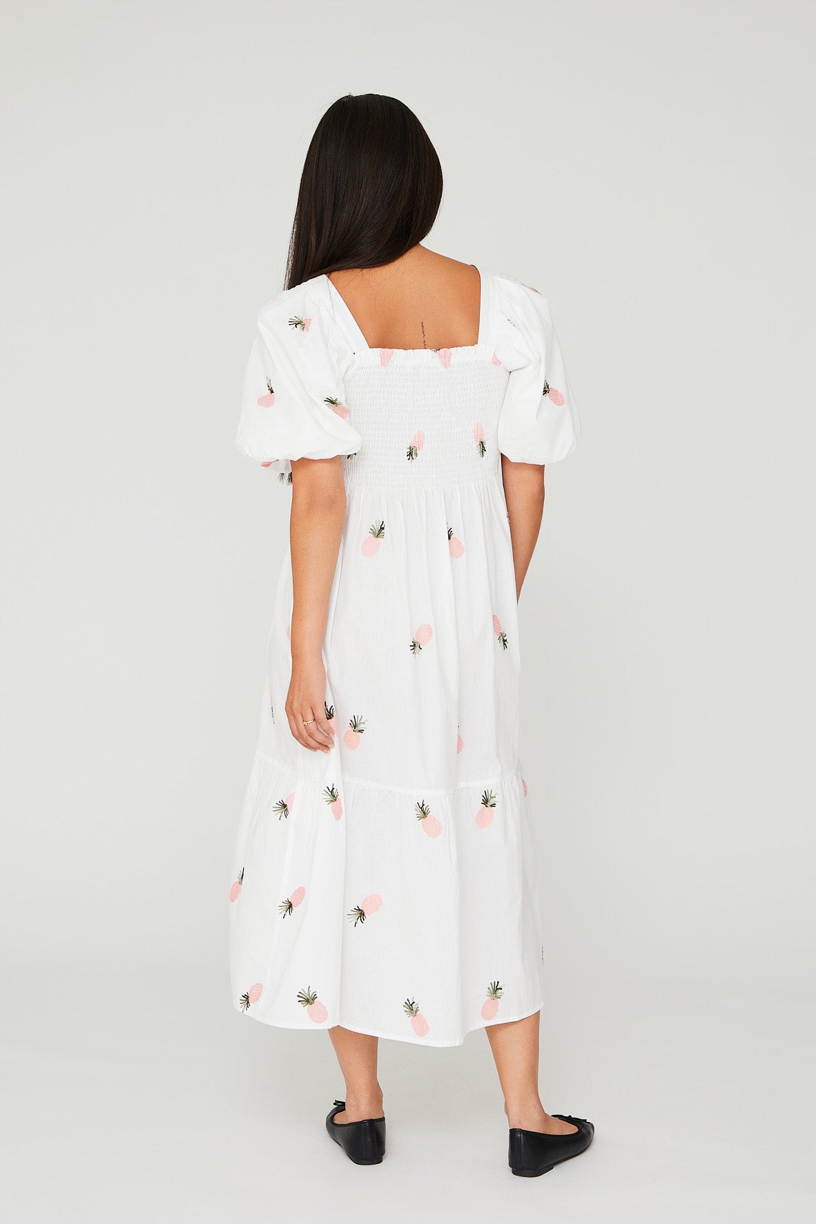 Cheri Fruit Dress - White/Pink