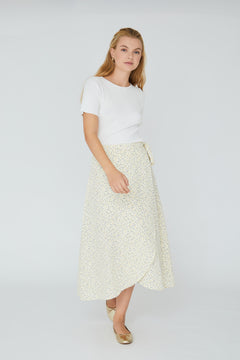 Peony Wrap Skirt - Light Yellow