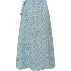 Peony Wrap Skirt - Blue/White