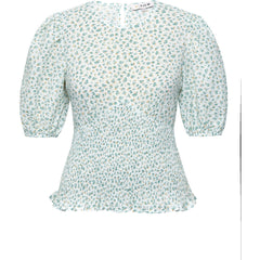 Dalena Blouse - White/Green