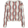 California Crochet Blouse - White/Peach/Navy