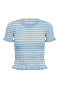Fabi Knit Top - Light Blue/White Stripe