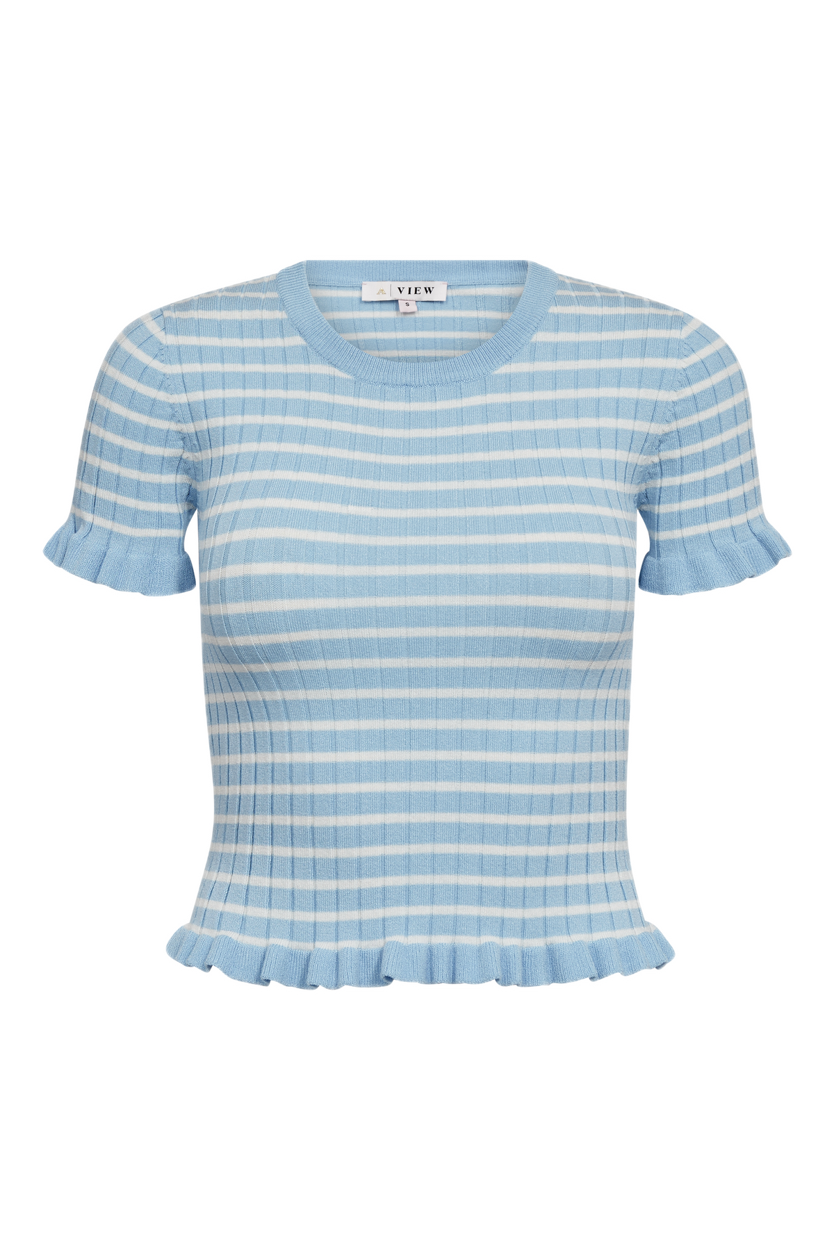Fabi Knit Top - Light Blue/White Stripe