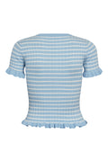 Fabi Knit Top - Light Blue/White Stripe