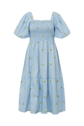 Cheri Fruit Dress - Light Blue/Yellow