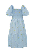 Cheri Fruit Dress - Light Blue/Yellow