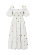 Cheri Fruit Dress - White/Yellow