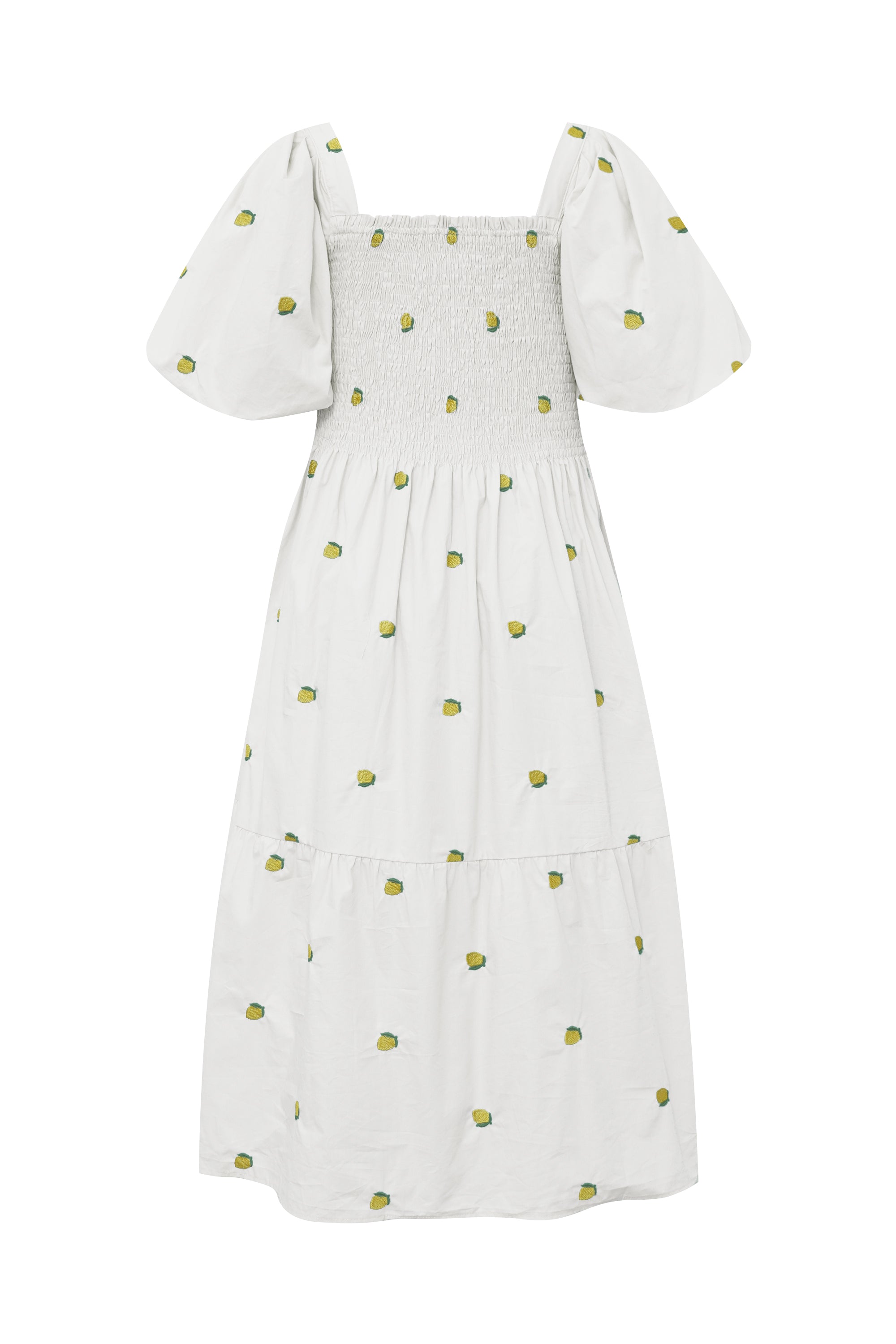 Cheri Fruit Dress - White/Yellow
