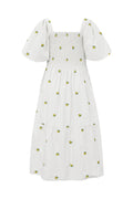 Cheri Fruit Dress - White/Yellow