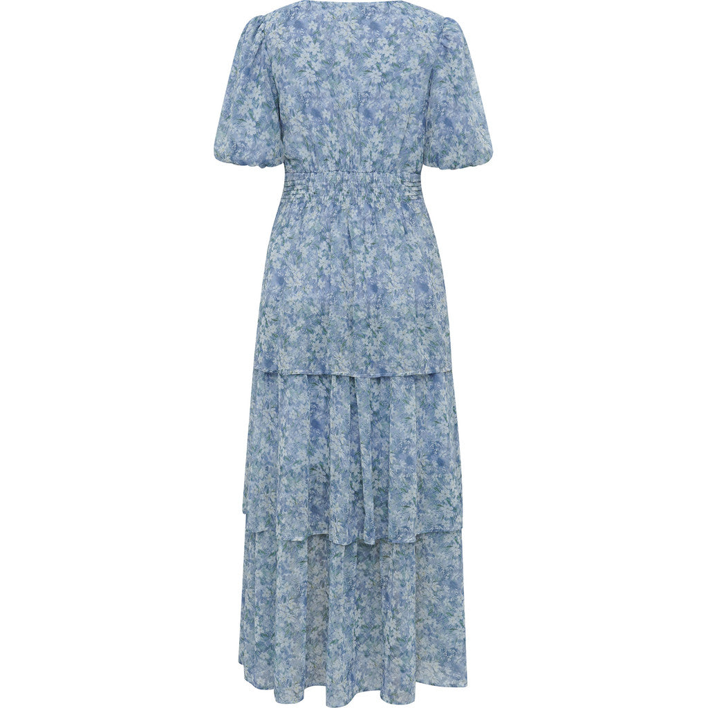 Florella Sleeve Dress - Blue/Off White