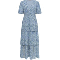 Florella Sleeve Dress - Blue/Off White