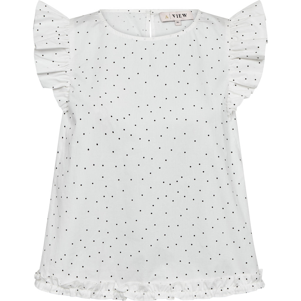 Aida Top - White/Black Dot