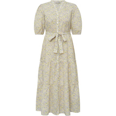 Kate V-Neck Long Dress - Lilac/Yellow