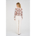 California Crochet Blouse - White/Peach/Navy