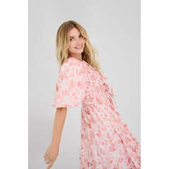 Tabita Dress - Rose/White