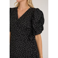 Sinda Dot Dress - Black/White