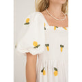 Cheri Fruit Dress - White/Yellow