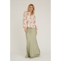 Grete Blouse - Sand/Dusty Green