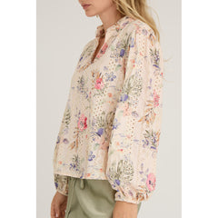 Grete Blouse - Sand/Dusty Green