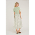 Peony Wrap Skirt - White/Green