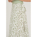 Peony Wrap Skirt - White/Green