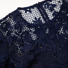 Lace Midi Dress - Navy