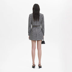 Check Boucle Tailored Mini Dress - Black