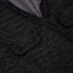 Boucle V-Neck Mini Dress - Black
