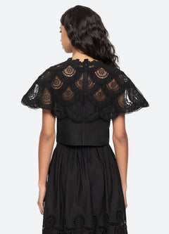 Drea Embroidery Top - Black