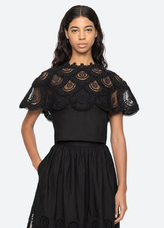 Drea Embroidery Top - Black