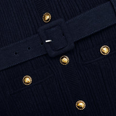 Viscose Knit Midi Dress - Navy
