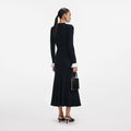 Viscose Knit Midi Dress - Navy