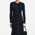 Viscose Knit Midi Dress - Navy