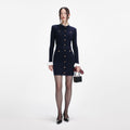 Viscose Knit Mini Dress - Navy