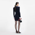 Viscose Knit Mini Dress - Navy
