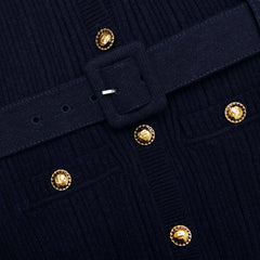 Viscose Knit Mini Dress - Navy