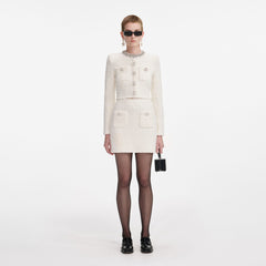 Textured Knit Cardigan - Cream