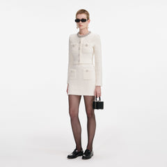 Textured Knit Cardigan - Cream