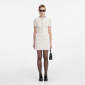 Textured Knit Mini Dress - Cream