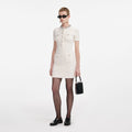 Textured Knit Mini Dress - Cream