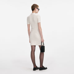 Textured Knit Mini Dress - Cream