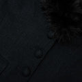 Tailored Boucle Fur Jacket - Black