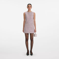 Boucle Sleeveless Mini Dress - Pink